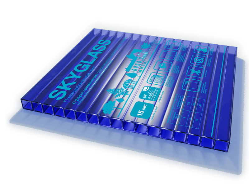 сотовый поликарбонат skyglass синий