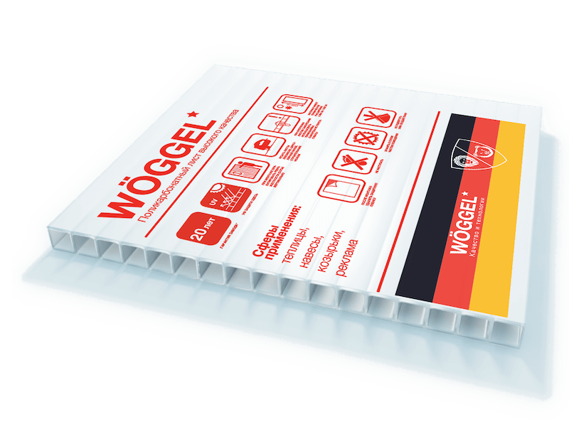 сотовый поликарбонат woggel молочный